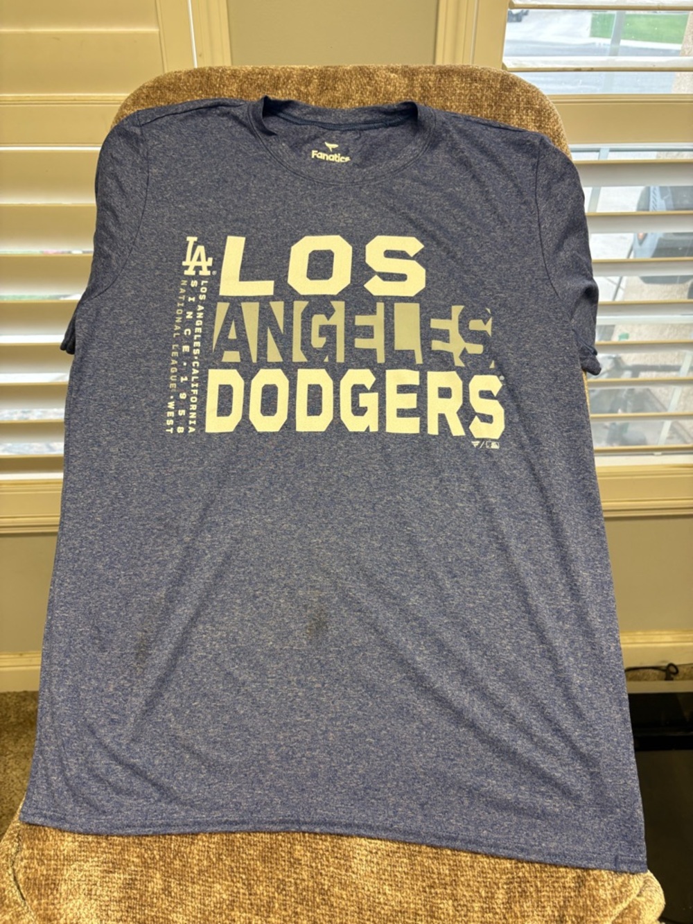 Los Angeles Dodgers Fanatics T-Shirt Men’s Medium Blue MLB Baseball Logo Tee